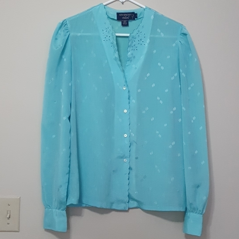 GIVENCHY for chesa Teal button down shirt